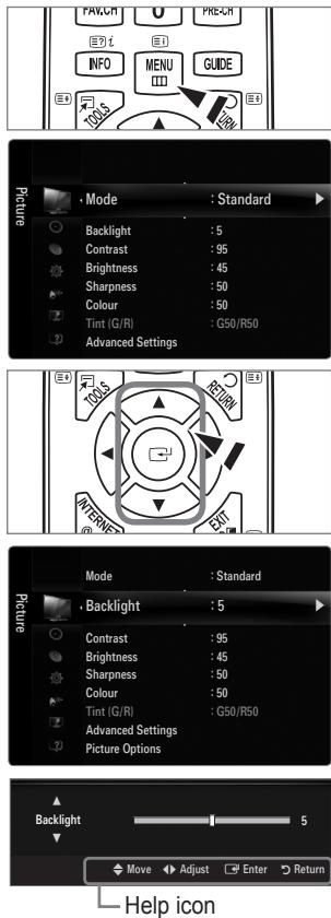 SAMSUNG UE-46B7000 - ☐ How to operate the OSD (On Screen Display) - 1