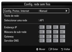 SAMSUNG UE-46B7000 - Config. rede sem fios-Manual - 2