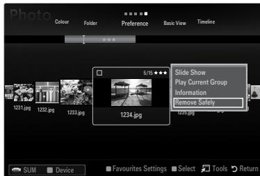 SAMSUNG UE-46B7000 - Removing a USB Memory Device Safely - 2