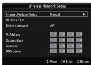 SAMSUNG UE-46B7000 - Wireless Network Setup-Manual - 1