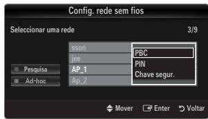SAMSUNG UE-46B7000 - Ligar um WPS (Wi-Fi Protected Setup - Configuração Wi-Fi protegida) - 1