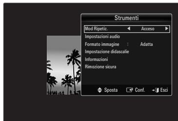 SAMSUNG UE-46B7000 - Menu opzioni della riproduzione di filmati - 3