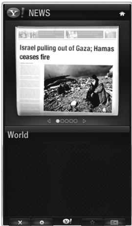 SAMSUNG UE-46B7000 - Using the Yahoo!® News Widget - 1
