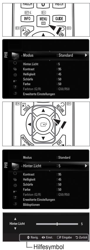 SAMSUNG UE-46B7000 - □ Bedienung des Bildschirmmenüs (OSD) - 1