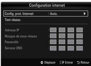 SAMSUNG UE-46B7020WP - Configuration internet-auto. - 2