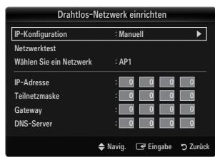 SAMSUNG UE-46B8000XW - Drahtlos-Netzwerk einrichten-Manuell - 2