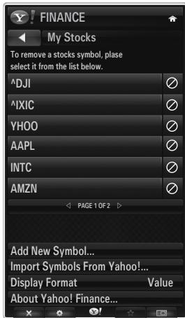 SAMSUNG UE-46B8000XW - Utilizar o Yahoo!® Finance Widget - 1