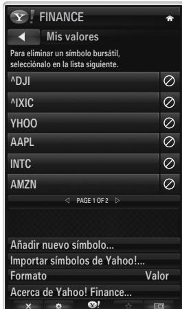 SAMSUNG UE-46B8000XW - Uso del servicio de finanzas de Yahoo!® - 1