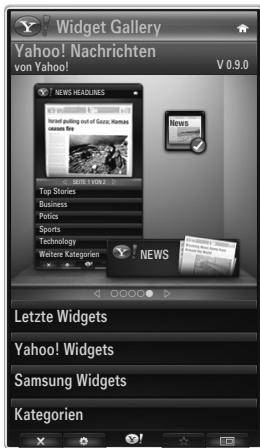 SAMSUNG UE-46B8000XW - Verwenden der Yahoo!®-Widget-Galerie - 1