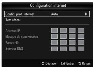 SAMSUNG UE-46B8000XW - Configuration internet-Auto. - 1