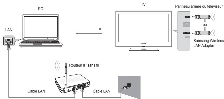 SAMSUNG UE-46B8000XW - Définition du réseau DLNA - 2