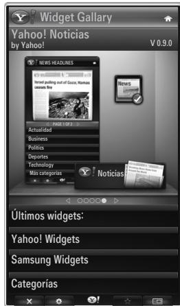 SAMSUNG UE-46B8000XW - Uso de la galería de widgets de Yahoo!® - 1