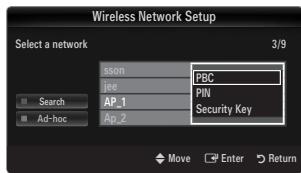 SAMSUNG UE-46B8000XW - Connecting WPS (Wi-Fi Protected Setup) - 1