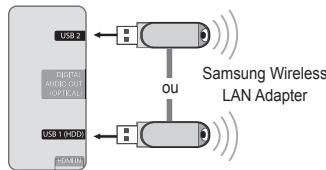 SAMSUNG UE-46B8000XW - □ Connexion réseau - Sans fil - 1