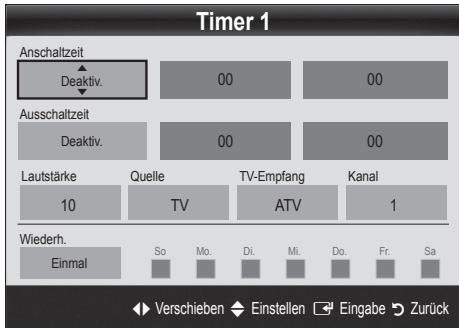 SAMSUNG UE32C6600UP - Einstellen des Ein-/Ausschalttimers - 1