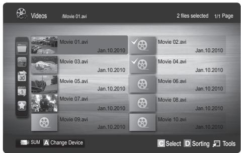 SAMSUNG UE32C6600UP - Playing the recorded TV/video/music/photo file group - 1