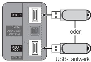 USB 2~ DIGITAL AUDIO QI (OPTICAL) USB 1 (HDD) HOMUN oder USB-Laufwerk