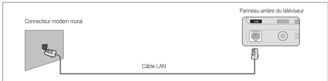 Connecteur modem mural Câble LAN Panneau arrière du téléviseur