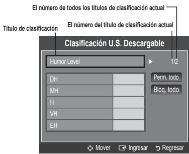 SAMSUNG UN40B6000 - ■ Clasificación U.S. Descargable - 1