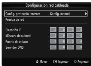 SAMSUNG UN40B6000 - Configuración red cableada-Config. manual - 1