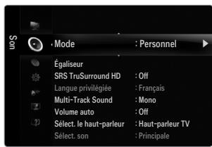 SAMSUNG UN40B6000 - Mode → Standard / Musique / Cinéma / Voix claire / Personnel - 1