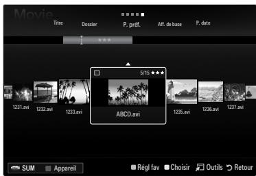 SAMSUNG UN40B6000 - Classement de la liste des films - 1