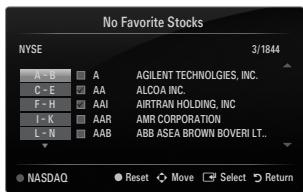 SAMSUNG UN40B6000 - Setting Favorite Stocks Items - 1