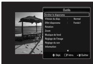 SAMSUNG UN40B6000 - Options du menu Diaporama - 1