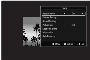 SAMSUNG UN40B6000 - Movie Play Option Menu - 1