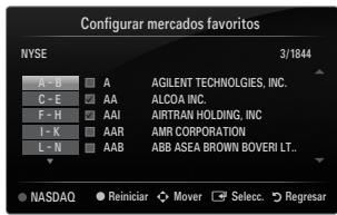 SAMSUNG UN40B6000 - Configuración de los elementos bursátiles favoritos - 1