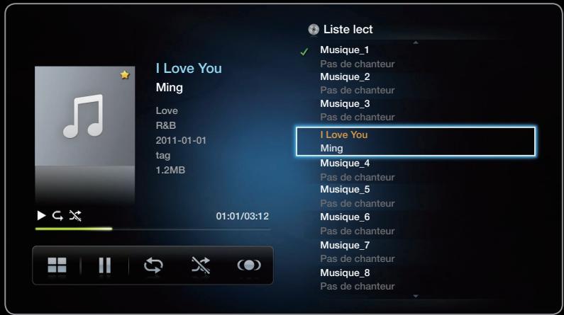 SAMSUNG UE40D7000 - Lecture des fichiers musicaux sélectionnés - 1