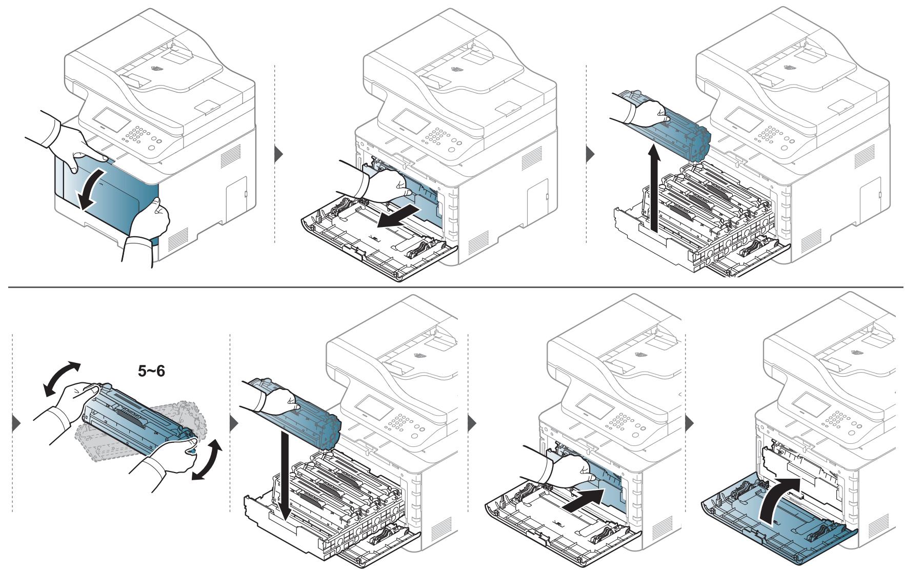 SAMSUNG CLX-4195N - Verteilen des Toners - 1