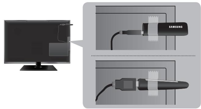 SAMSUNG UE46F6170 - Anschließen des Samsung WLAN-Adapters - 2