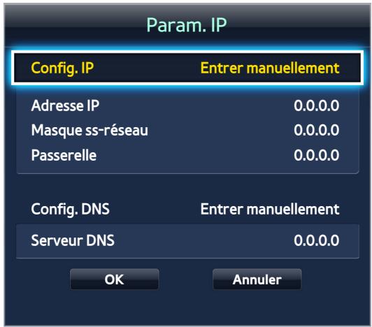 SAMSUNG UE75F6400 - Configuration manuelle de réseau câblé - 3
