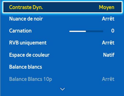 SAMSUNG UE75F6400 - Paramètres avancés - 1