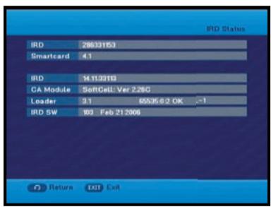 SAMSUNG DCB-H360R - IRD Status - 1