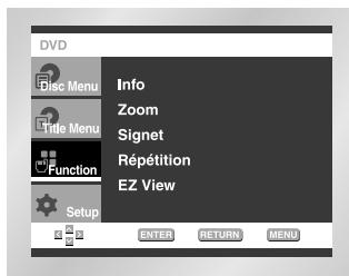 SAMSUNG DVD-E137B - Utilisation du menu des fonctionnalités - 1