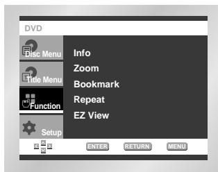 SAMSUNG DVD-E137B - Using the Function Menu - 1