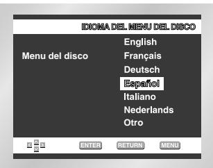 SAMSUNG DVD-E137B - Utilizando el idioma del menu del disco - 4