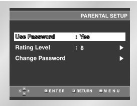 SAMSUNG DVD-HD841 - Setting Up the Rating Level - 3