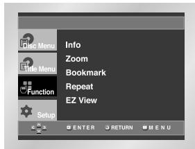 SAMSUNG DVD-HD841 - Using the Function Menu - 1