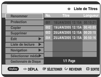 SAMSUNG DVD-HR720P - Utilisation du bouton MENU. - 1