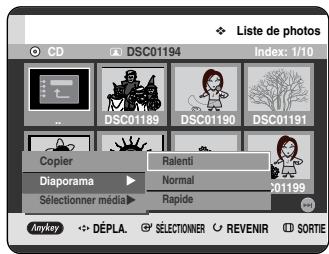 SAMSUNG DVD-HR720P - Appuyez sur les boutons ▲▼ pour sélectionner Diaporama, puis appuyez sur le bouton OK ou ▶. - 1
