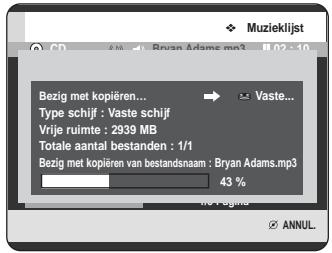 Bezig met kopieren... Type schijf : Vaste schijf Vrije ruimte : 2939 MB Totale aantal bestanden : 1/1 Bezig met kopieren van bestandsnaam : Bryan Adams.mp3 43 %