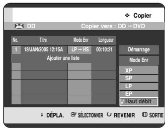 SAMSUNG DVD-HR720P - Appuyez sur les boutons ▶ et ▼ pour sélectionner Mode Enr, puis appuyez sur le bouton OK. - 1