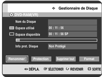 SAMSUNG DVD-HR720P - Appuyez sur les boutons ▲▼ pour sélectionner Gestionnaire de Disque, puis appuyez sur le bouton OK ou ▶. - 1