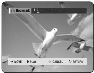 Bookmark 1 2 ← MOVE ▶ PLAY ○ CANCEL ○ RETURN