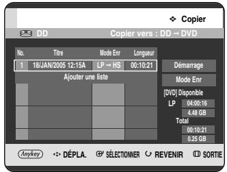 SAMSUNG DVD-HR720P - Appuyez sur les boutons ▲▼ pour sélectionner Copier, puis appuyez sur le bouton OK ou ▶. L'écran Copier s'affiche. - 1