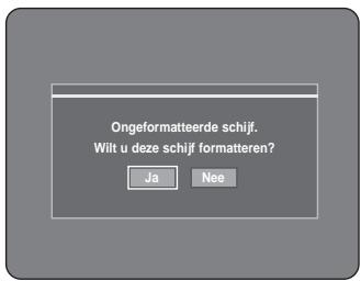 Ongeformatteerde schijf. Wilt u deze schijf formatteren? Ja Nee