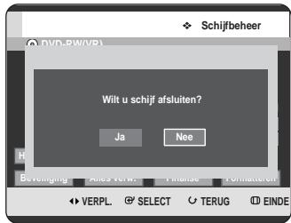 Schijfbeher Wilt u schijf afsluiten? Ja Nee Bevering: Area Verla: Finanse: Formaderen VERPL SELECT TERUG EINDE